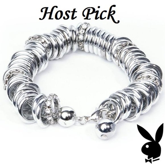 Playboy Bracelet Bunny Crystal Infinity Rings NWT NIB HTF RARE y2k Authentic Hot - Picture 10 of 10